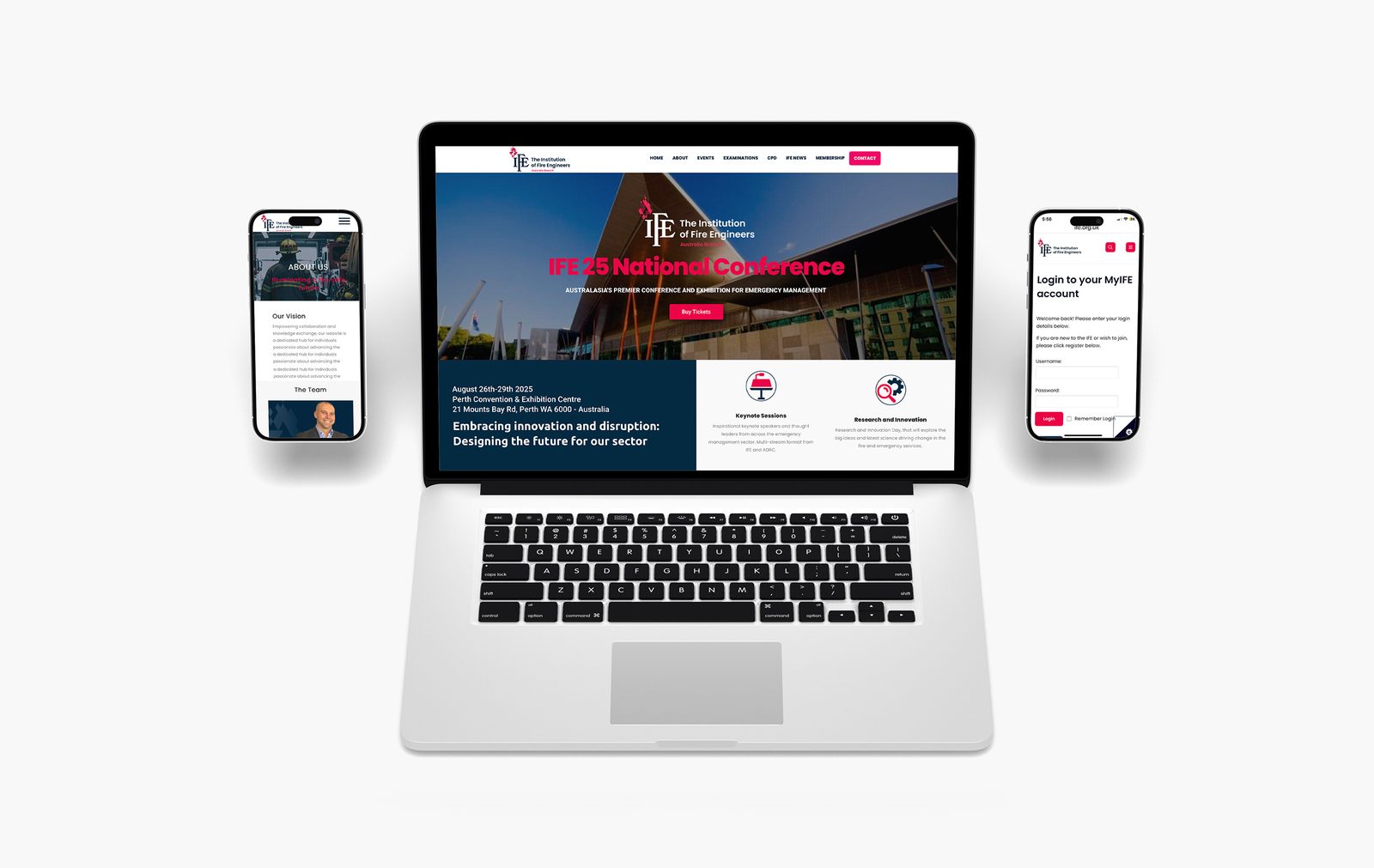 IFE Australia website shown on laptop and mobile
